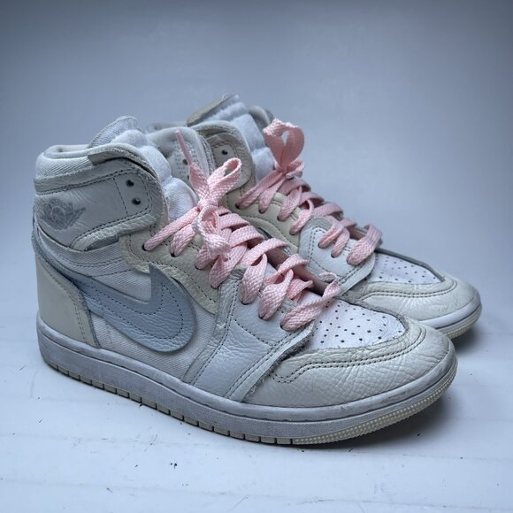 Sz 6.5 US Women Nike Air Jordan 1 High MM "White/Sail/Coconut MilK (Read) - Picture 1 of 16
